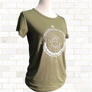 Green Zodiac Sun and Moon T Shirt